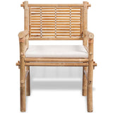 3 Piece Bistro Set with Cushions Bamboo - Top-Down View