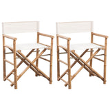 Folding Director's Chair 2 pcs Bamboo and Canvas