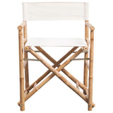 Folding Director's Chair 2 pcs Bamboo and Canvas - Side View