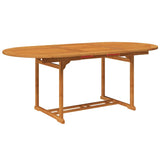 7 Piece Outdoor Dining Set Solid Acacia Wood - Top-Down View