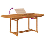 7 Piece Outdoor Dining Set Solid Acacia Wood - 45-Degree Angle