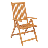7 Piece Outdoor Dining Set Solid Acacia Wood - Close-Up Angle