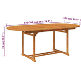 7 Piece Outdoor Dining Set Solid Acacia Wood - Extra Image