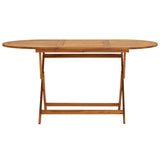 Garden Table 160x85x75 cm Solid Acacia Wood - Front View