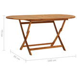 Garden Table 160x85x75 cm Solid Acacia Wood