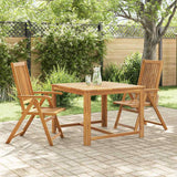 Folding Garden Chairs 2 pcs Solid Acacia Wood Brown - Side View