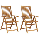 Folding Garden Chairs 2 pcs Solid Acacia Wood Brown - 45-Degree Angle