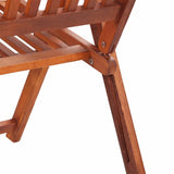 Folding Garden Chairs 2 pcs Solid Acacia Wood Brown - Rear View
