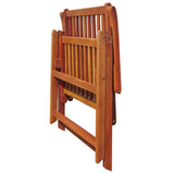 Folding Garden Chairs 2 pcs Solid Acacia Wood Brown - Low Angle