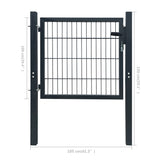 Fence Gate Steel Anthracite 100x100 cm
