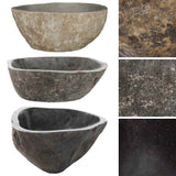 Basin River Stone Oval (36-46)x(29-36) cm - Top-Down View