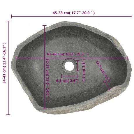 Basin River Stone Oval (45-53)x(34-41) cm, image 7