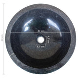 Basin Marble 40 cm Black - Rear View