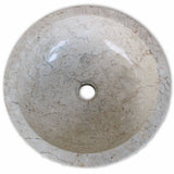 Basin Marble 40 cm Cream - Top-Down View