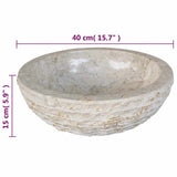 Basin Marble 40 cm Cream