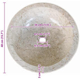 Basin Marble 40 cm Cream