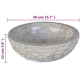 Basin Marble 40 cm Cream - Close-Up Angle