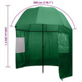 Fishing Umbrella Green 300x240 cm - Low Angle