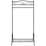 Clothing Rack Black Steel - Front View
