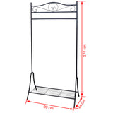 Clothing Rack Black Steel - 45-Degree Angle