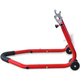 Motorcycle Rear Stand Red - Top-Down View
