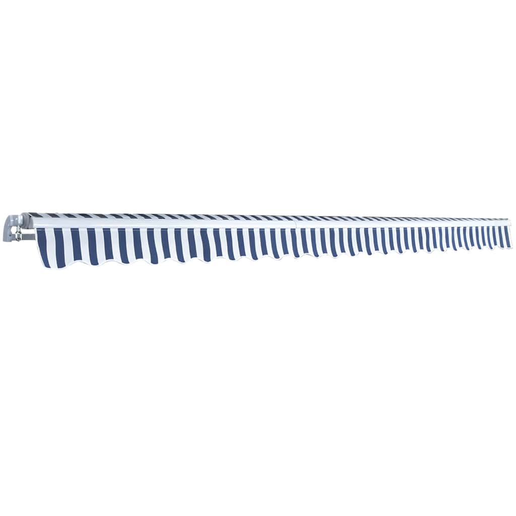 Folding Awning Manual-Operated 500 cm Blue and White