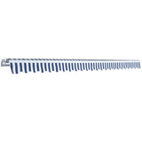 Folding Awning Manual-Operated 500 cm Blue and White - Side View