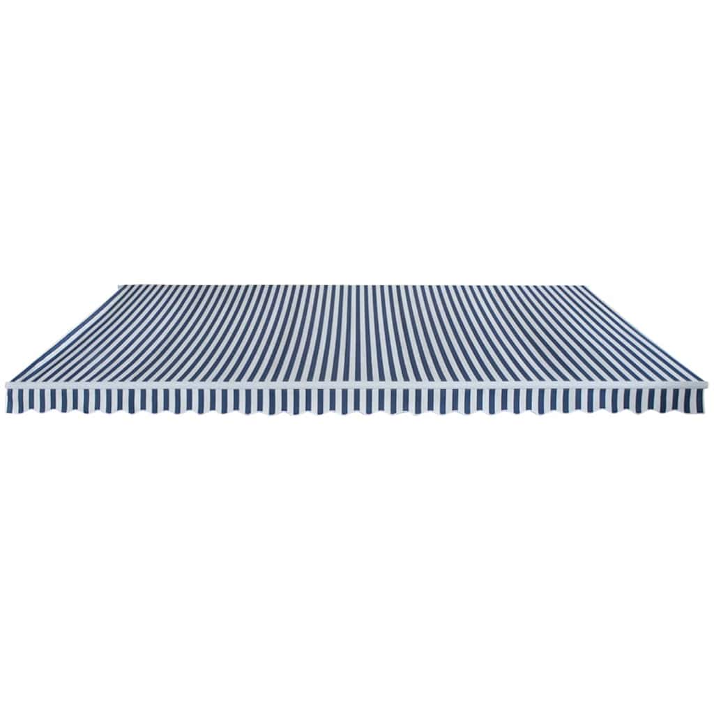 Folding Awning Manual-Operated 600 cm Blue and White