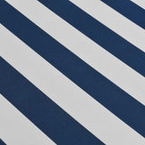 Folding Awning Manual-Operated 600 cm Blue and White - 45-Degree Angle
