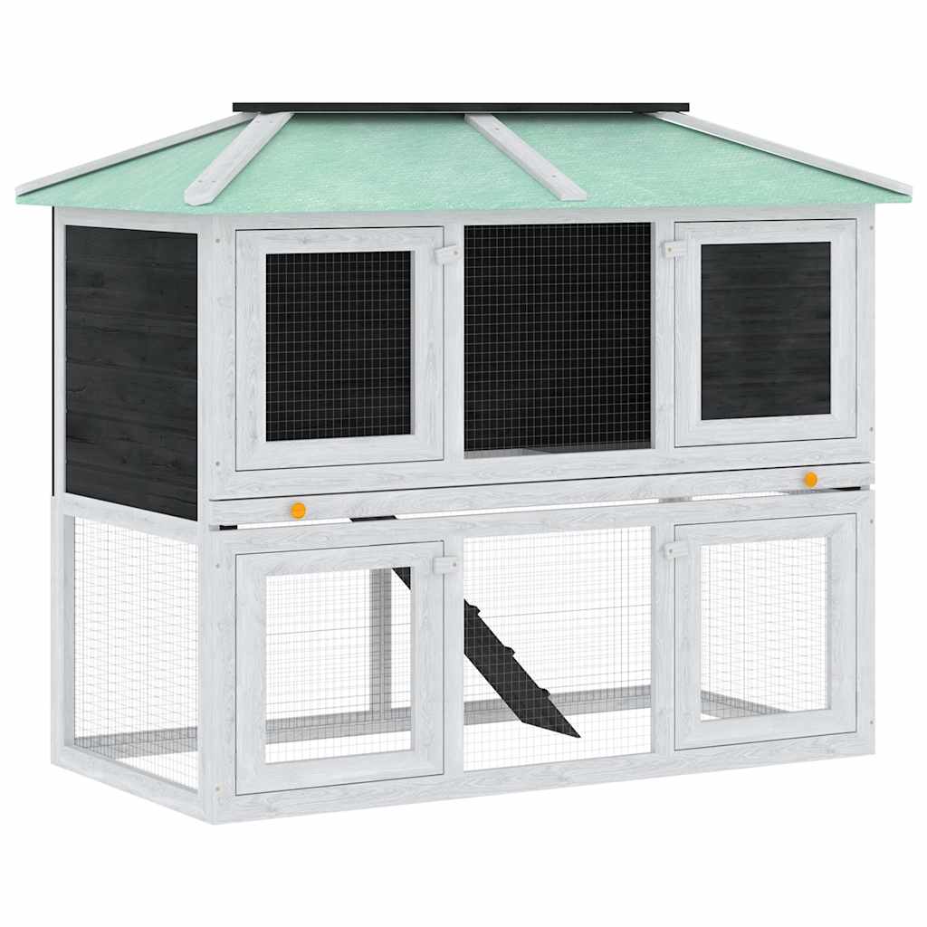 Animal Rabbit Cage Double Floor Wood