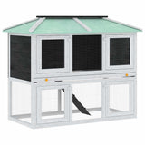 Animal Rabbit Cage Double Floor Wood - Front View