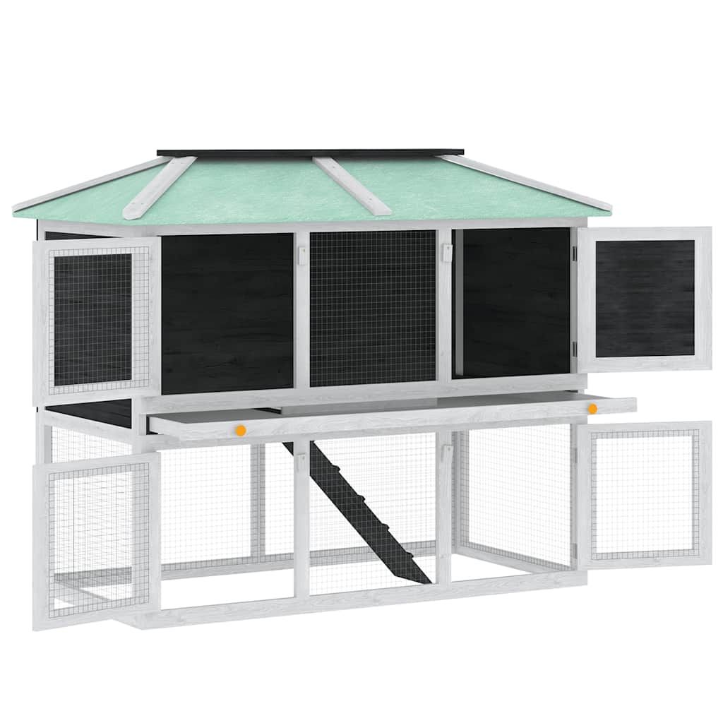 Animal Rabbit Cage Double Floor Wood
