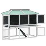 Animal Rabbit Cage Double Floor Wood - Side View