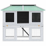 Animal Rabbit Cage Double Floor Wood - Top-Down View