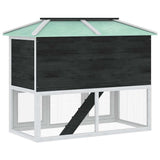 Animal Rabbit Cage Double Floor Wood - Rear View