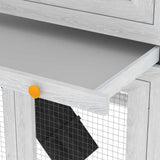 Animal Rabbit Cage Double Floor Wood - Close-Up Angle