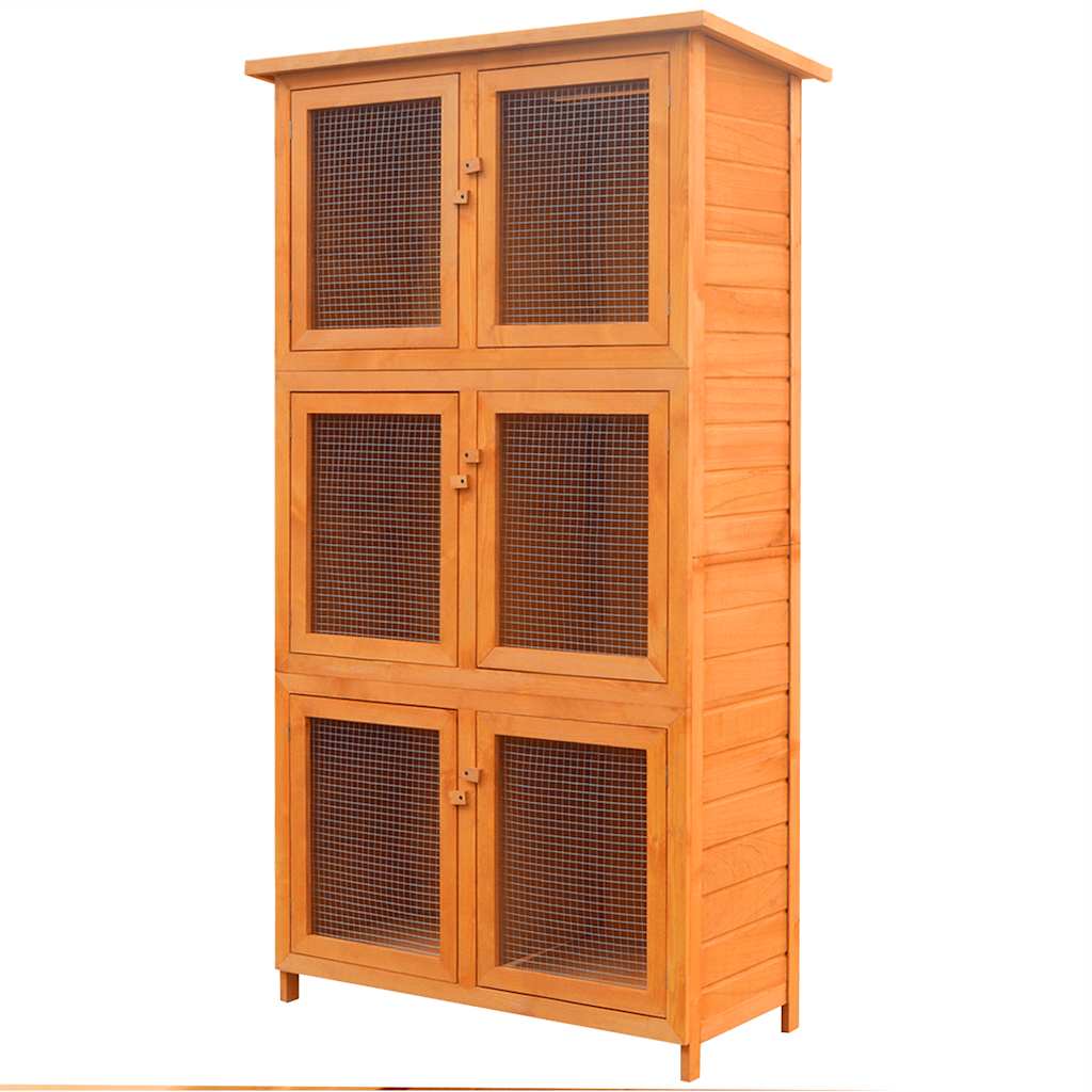 Animal Rabbit Cage 6 Rooms Wood