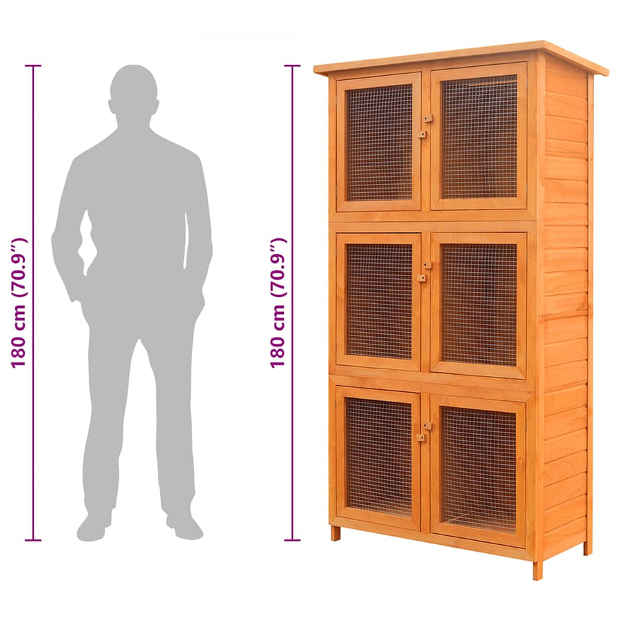 Animal Rabbit Cage 6 Rooms Wood