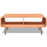 Coffee Table 90x55.5x38.5 cm Solid Paulownia Wood Brown - Front View