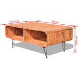 Coffee Table 90x55.5x38.5 cm Solid Paulownia Wood Brown - Rear View