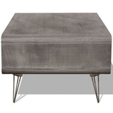 Coffee Table 90x55.5x38.5 cm Solid Paulownia Wood Grey - Top-Down View