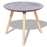 Two Piece Side Table/Coffee Table Set 55 cm&44 cm Concrete Grey - Front View
