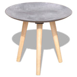 Two Piece Side Table/Coffee Table Set 55 cm&44 cm Concrete Grey - Side View