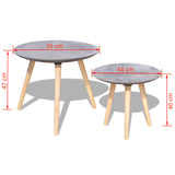 Two Piece Side Table/Coffee Table Set 55 cm&44 cm Concrete Grey - Close-Up Angle