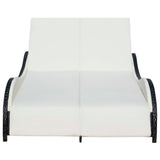 Double Sun Lounger with Cushion Poly Rattan Black