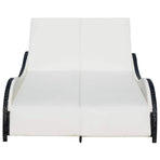 Double Sun Lounger with Cushion Poly Rattan Black