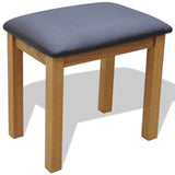 Dressing Table with Stool Solid Oak Wood - Top-Down View