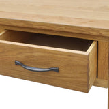 Dressing Table with Stool Solid Oak Wood - 45-Degree Angle
