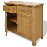 Sideboard 90x33.5x83 cm Solid Oak Wood - Side View