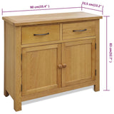 Sideboard 90x33.5x83 cm Solid Oak Wood - Rear View